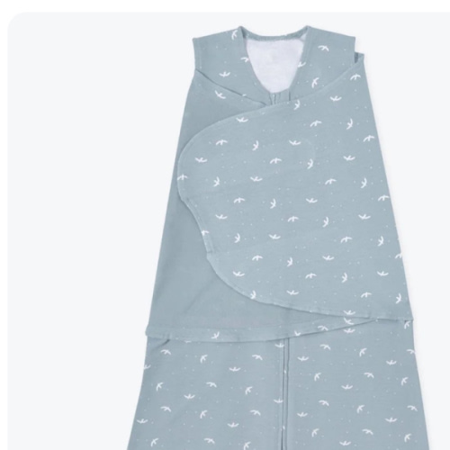 Blue Bird Print Cotton Swaddle Small | HALO