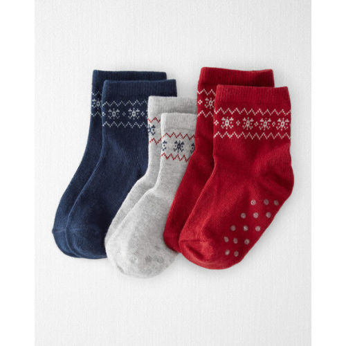Toddler 3-Pack No-Slip Holiday Socks