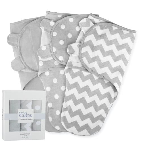 Baby Swaddle Blankets by Comfy Cubs - Grey