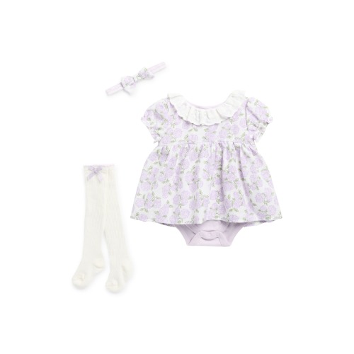 Floral Dress, Headband & Socks Set