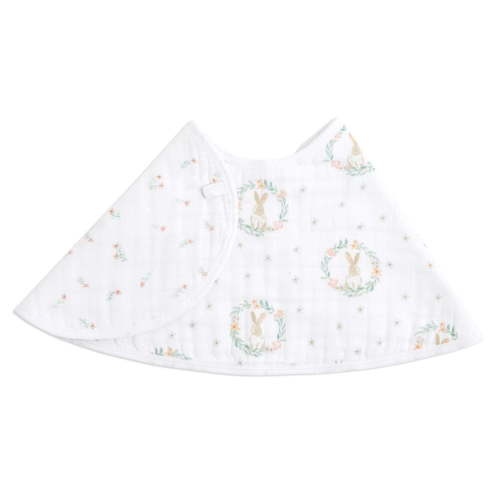 aden + anais™ essentials cotton muslin burpy bib, pink Blushing Bunnies, Girl