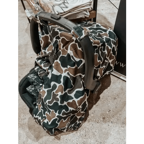 Old School Camo Car Seat Cover in Brown