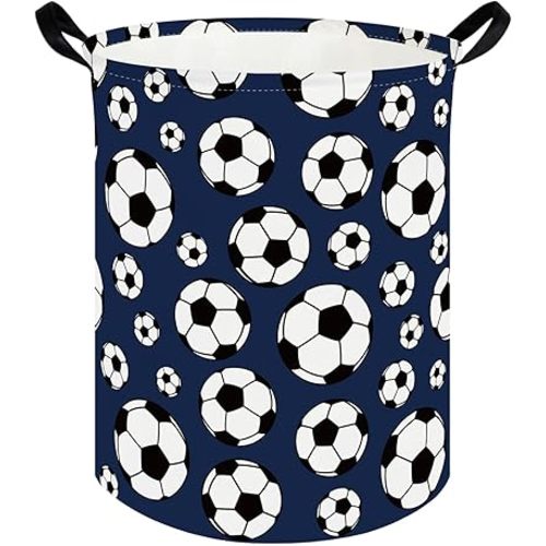 FXOLCSHE Laundry Hamper,Football Soccer Basket Kids Storage Basket,Kids Gift Basket,Waterproof foldable laundry basket,Boys soccer hamper(Soccer)