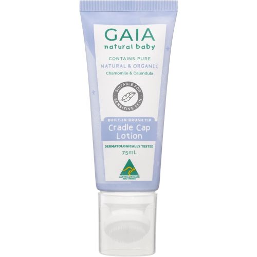 GAIA Natural Baby Cradle Cap Lotion | 98% Natural Origin | Sensitive Skin formula | organic Chamomile | organic Calendula | Cradle Cap | Perfume Free | Australian Made | 75ml