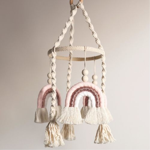Amazon.com: Baby Mobile for Crib - Rainbow Baby Mobile - Crib Mobile for Girls - Boho Crib Mobile - Boho Nursery Decor - Mobile for Bassinet, Pack N Play - Pink