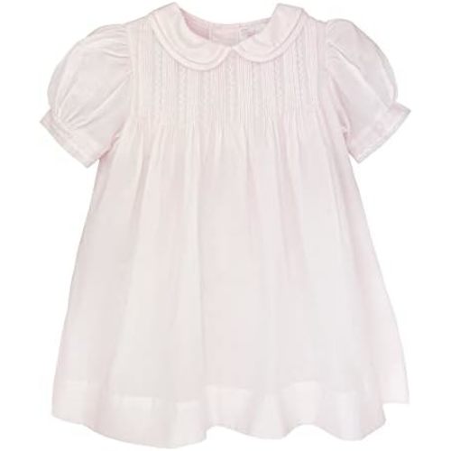 Petit Ami Baby Girls' Dress with Pintucks and Feather Stitching, Pink