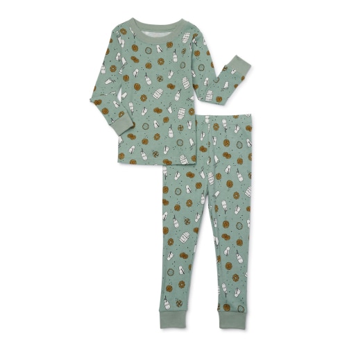 Wonder Nation Toddler Long-Sleeve Long Pants Snug-Fit Cotton Pajama Set, 2-Piece, Sizes 12M-5T