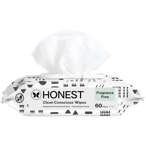 The Honest Company Hypoallergenic Multi-Use Baby Wipes for Sensitive Baby Skin, Pattern Play, 60 Count