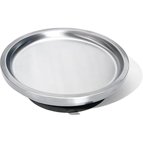 Avanchy Open Baby Plates with Suction – Stainless Steel Divided Plates for Toddlers, BPA-Free, Dishwasher Safe, Unbreakable, Non-Toxic, 100% Silicone Suction – Black