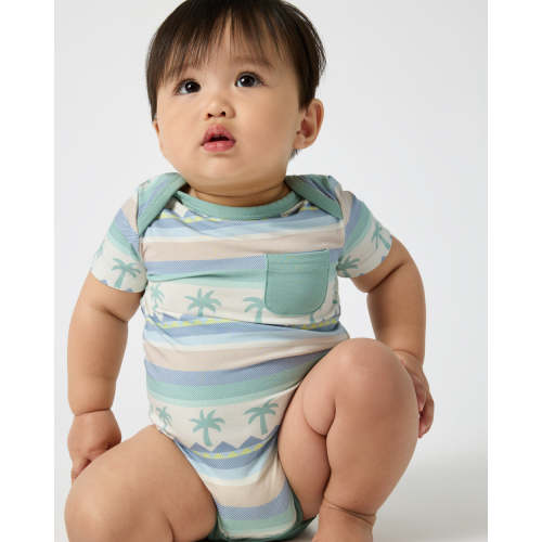 Swell Stripes Pocket Bodysuit | Little Sleepies
