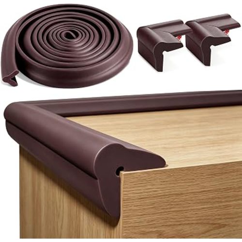 Edge Protector for Baby 13Ft with 8 Corner Protector Guards, Brown