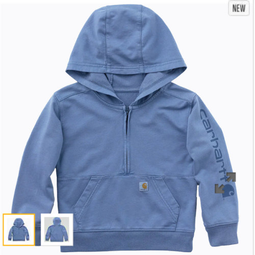 Kids' Long Sleeve Re-Engineered Garment Dye Half-Zip Sweatshirt (Baby/Toddler) | Sweatshirts Under $65 | Carhartt