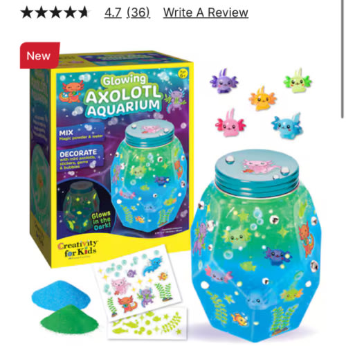 Creativity for Kids® Glowing Axolotl Aquarium