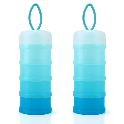 Accmor Baby Formula Dispenser On The Go, Stackable Travel Formula Container, Non-Spill Milk Powder Baby Kids Snack Storage Container, BPA Free, 2 Packs