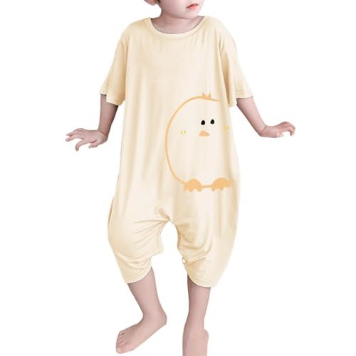 Umeyda Modal Short Sleeve Footless Romper, Baby Boys Girls Toddler Sleep & Play Jumpsuit