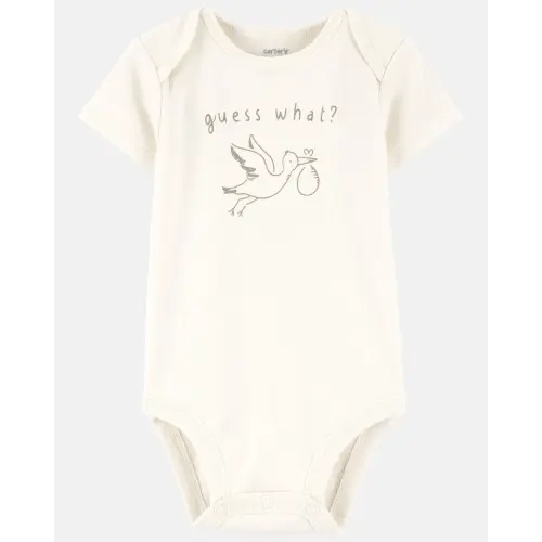 Baby Pregnancy Announcement Cotton Short-Sleeve Graphic Bodysuit - Ivory | Carter's