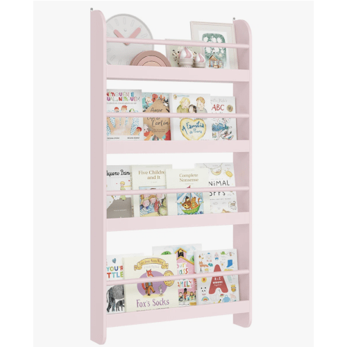 Kids Floating Bookshelf, Nursery Bookshelf for Toddler Room - Pink