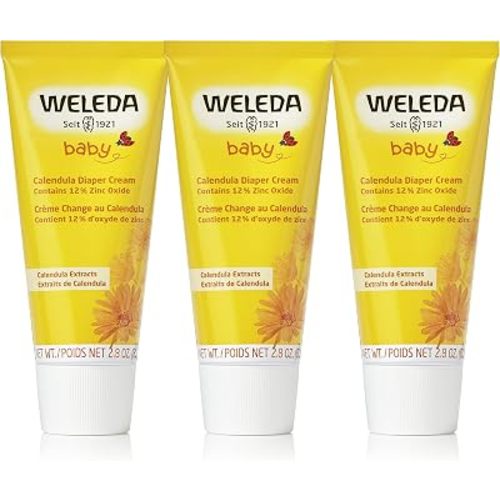 Weleda Baby Calendula Diaper Cream, 2.8 Fluid Ounce (Pack of 3), Plant Rich Protection with Calendula, Chamomile, Sweet Almond Oil, Lanolin and Zinc Oxide