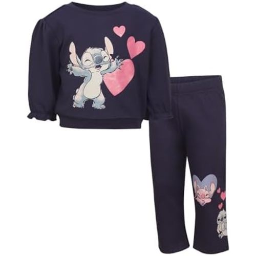 Magic Threadz Disney Clothes Baby Girls Sweatshirt & Pants Set – Jessie Winnie the Pooh Marie Stitch & Minnie Mouse (12M–24M)
