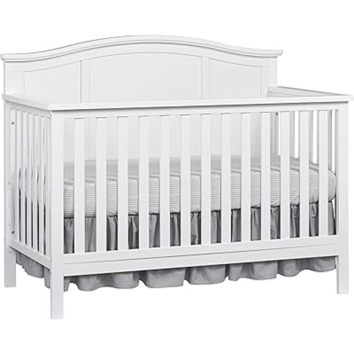 Oxford Baby Emerson 4-in-1 Convertible Crib, Snow White, GreenGuard Gold Certified