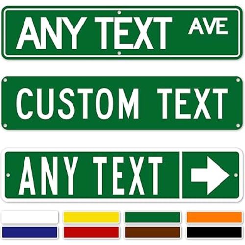 Custom Street Sign Metal, Reflective Option, Single/Double Sided, 4x18 Inch Rust-Free Aluminum