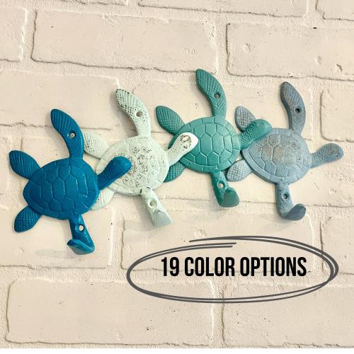 Cast Iron Sea Turtle Wall Hook (19 Colors)