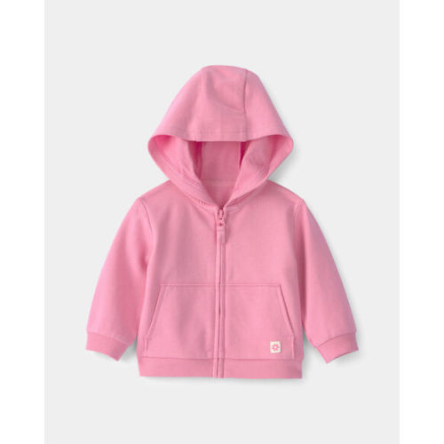Baby Girl French Terry Zip-Up Hoodie - Pink | Carter's