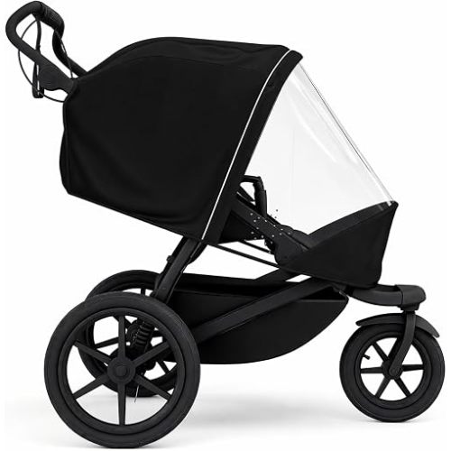 Rain Cover Fits for Thule Urban Glide 3 Single Stroller, Water-Resistant Windproof Weather Shield with Zipper Window, Breathable Vent Holes, Reflective Strips and Storage Bag, All-Season Protector
