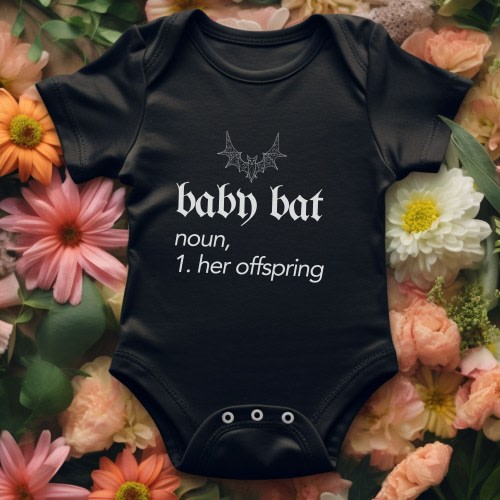 Funny Goth Babysuit, Baby Shower Gift For Goth Mom, Goth Baby Bat Bodysuit, Baby Bat Bodysuit, Fairy Grunge Tee, Goth Pregnancy Announcement