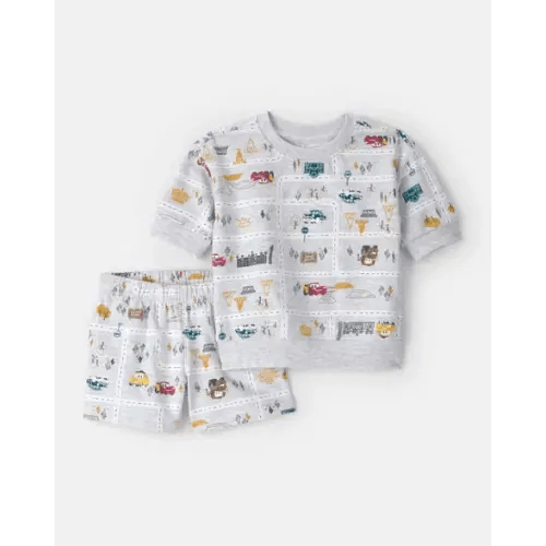 Baby Boy 2-Piece ©Disney/Pixar Cars Top & Short Set - Grey | Carter's