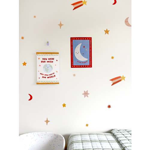Moon & Stars Fabric Wall Stickers – Lauren Sissons Studio
