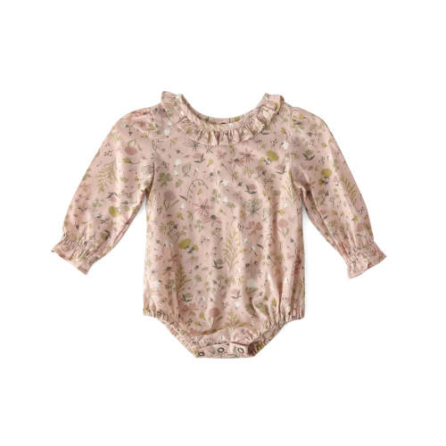 Woven Flutter Neck One-Piece - Wildflower