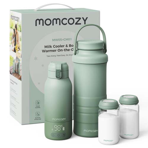 Momcozy, Portable Milk Warmer, Dual Heating Modes, Blue