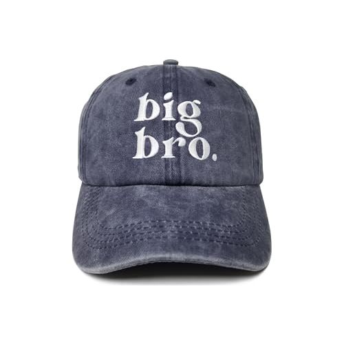 Big Bro Big Sis Hats, New Brother Sister Sibling Gifts for Kids | Embroidery Baseball Cap for Baby Shower, Adjustable Buckle Closure, Soft Cotton
