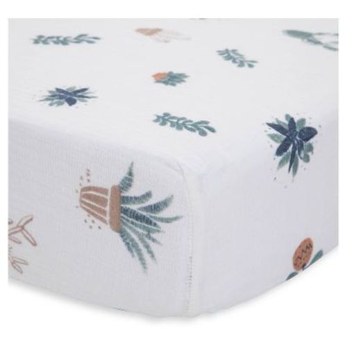 Little Unicorn Cotton Muslin Crib Sheet - Pressed Petals