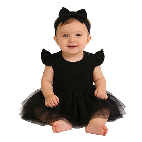 Magic Park 0-18M Infant Bodysuit Tutu Dress Baby Girl Romper Dress Toddler Solid Color Tulle Skirt Baptism Holidays Outfits