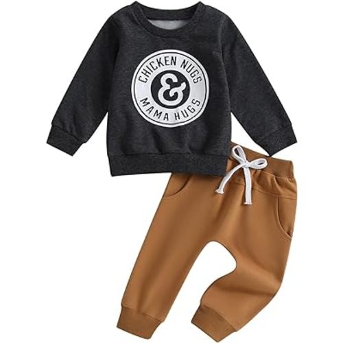 Toddler Baby Boy Clothes Mamas Boys Long Sleeve Letter Sweatshirt Pants Set Infant Newborn Fall Winter Outfit