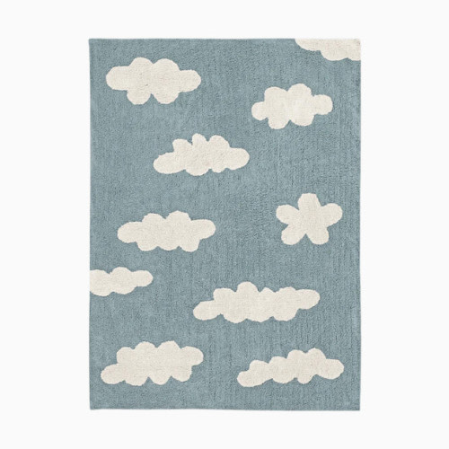 Lorena Canals Clouds Washable Rug - Vintage Blue, 5'3" X 4'