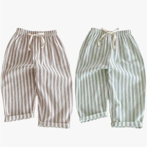 Boys Cotton Stripe Trousers