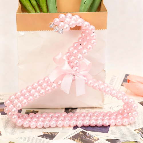 Kuroiy Pearl Clothes Hanger Bowknot Design | Fade-Resistant Faux Pearls | Strong Metal Core | Elegant Classic Style | For Dresses Pet Outfits Wedding Gowns | 1 Pack | 20x17.4cm