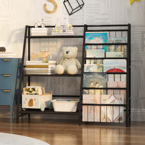 3-Tier Kids Bookshelf & Toy Organizer, Montessori Bookcase & Toy Rack for Nursery, Playroom, Bedroom, Toddler Storage Solution for Books & Toys