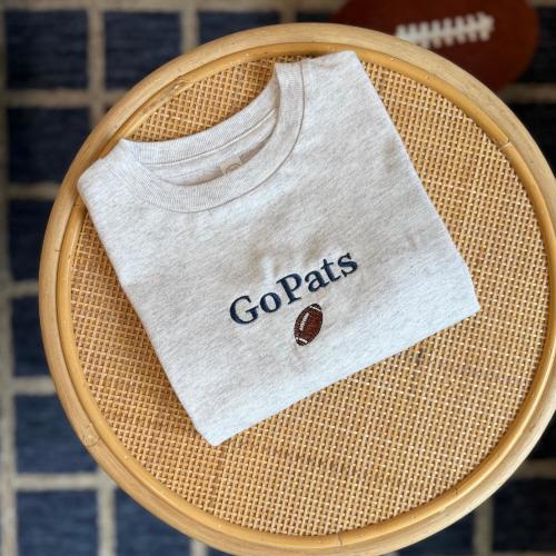 Toddler/Infant Football T-Shirt,  Embroidered Cotton Jersey Tee, Sizes 6M - 4T