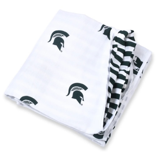 Michigan State Four Layer Muslin Blanket | Soft Baby Blanket - Three Little Anchors