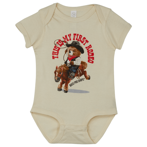 Bass Pro Shops First Rodeo Short-Sleeve Bodysuit for Babies - Natural - 6 Months
