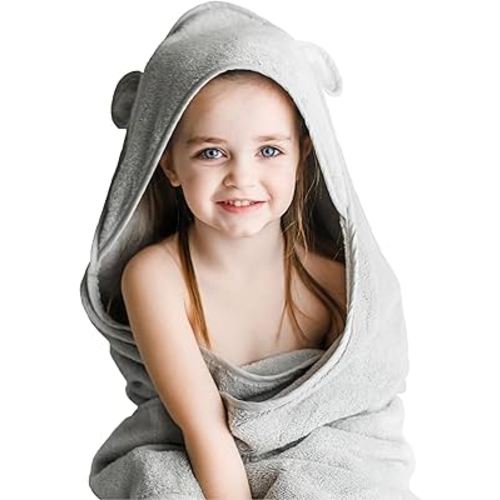 Natemia Premium Hooded Baby Bath Towels - 100% Turkish Organic Cotton, Award Winning Baby Towels with Hood, Soft on Sensitive Skin, Toddler Towel for Boys and Girls, Registry Search