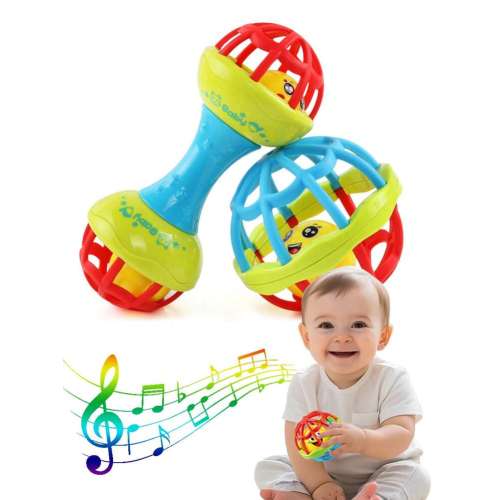 1pc Infant Soft Rubber Ball Rattle Hand Grip Ball Hand Grip Stick Fitness Ball Sensory Ball, Can Be Boiled, Early Education Toy Accessories, Pattern/Color/Size/Packaging Random | SHEIN USA