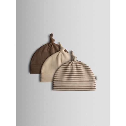 JoJo Maman Bébé Brown 3-Pack Hat