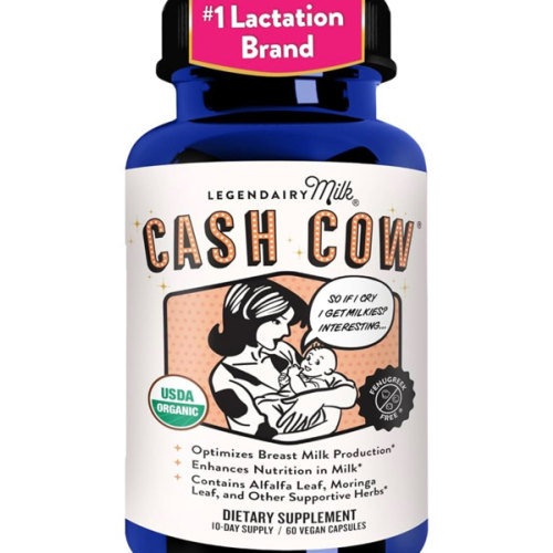 Legendairy Milk Cash Cow Lactation Supplement, Moringa, Alfalfa, and Goat's Rue Breastfeeding Supplement for Milk Supply Increase, Fenugreek-Free, Certified Organic, Vegan, Non-GMO, 60 Capsules