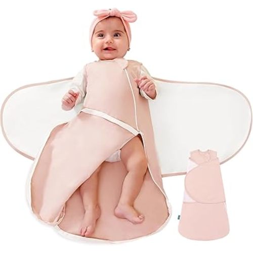 Baby Swaddle Sleep Sack, 1.0 Tog New-Parent-Friendly Swaddle for Newborns & infant 0-6 Months Baby Wearable Blanket Reduce Startle Reflex, Newborn Boys Girls Registry Essentials
