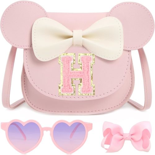 PRLINJSK Toddler Purse for Girls Birthday Gift, Little Girls Purse Kids Wallet Mouse Crossbody Bag Gift Set